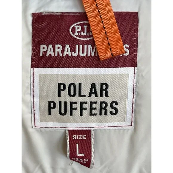 Parajumpers Coat Jacket Womens Size Large L Black Polar Puffer Long Hooded Eira